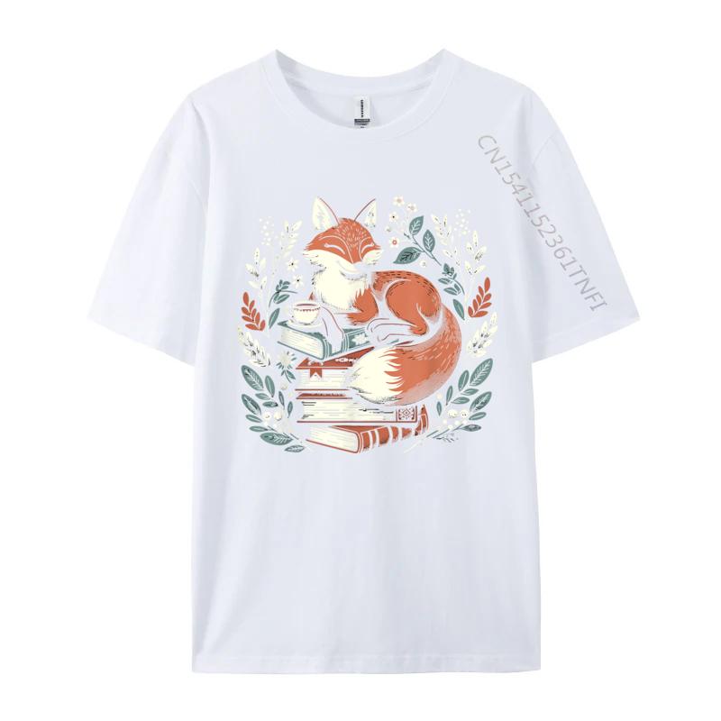 Cute Cottagecore Floral Fox Aesthetic Women Premium Cotton Printed Tops Shirts New Arrival Adult T-Shirt Slim Fit Tops Shirt