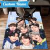 Custom Name K-pop stray Smile Rug for Living Room, Game Rooms, Office, Bedroom, Floor Mat Playful Design, fan gifts Christmas decor
