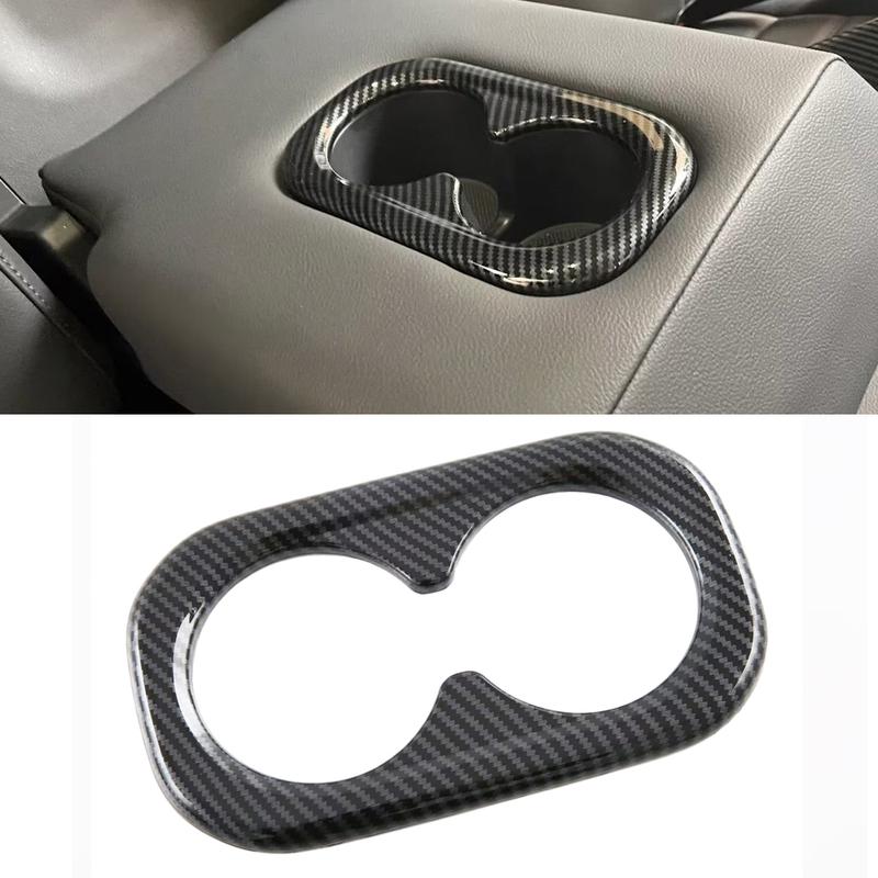For Honda CR-V + ABS Carbon Fiber Black Look Car Water Cup Frame Panel Cover Trim Sticker Interior Accessories