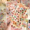 Japanese Theme Puffy Stickers 3D Sushi Dessert Mountain Stickers Kawaii Goldfish Colorful Mini Decals for Scrapbooking DIY Projects Laptop Decorations