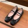 Fashion SUOJIALUN 2025 Spring New Candy Color Women Flat Shoes Fashion Round Toe Ladies Elegant Mary Jane Shoes Soft Ballerina Shoes