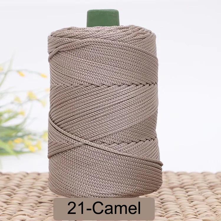 3mm farbiges gedrehtes gewebtes Seil, Hohlfaden-Handwerk Polyester Makramee-Seil, Schwarzes Garn zum Häkeln, Häkelgarn für Stricker