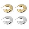 Stylish Circle Earrings Geometric Irregular Thick Metal Round Earrings Comfortable Wear Ear Accessories for Women Girls