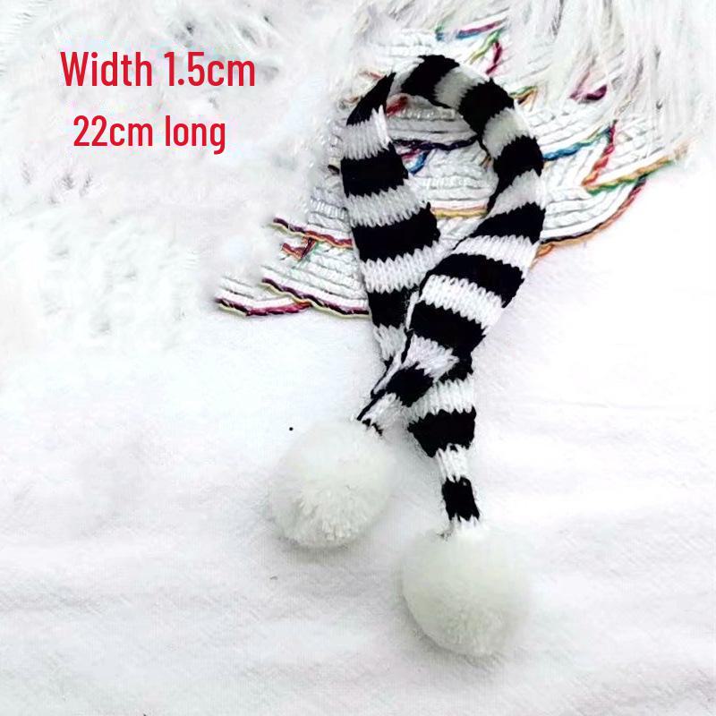 14cm Dog Accessories Set: Goggles, Camera, Swimming Ring, Straw Hat, Pants, Scarf, Bow, and Headdress.