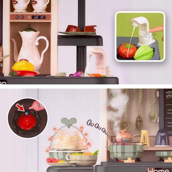 Kinderplay Cuisine Pour Enfants Avec Lumière, Sons, Eau Et Vapeur, Cuiseur À Oeufs, 65 Accessoires (KP3297)