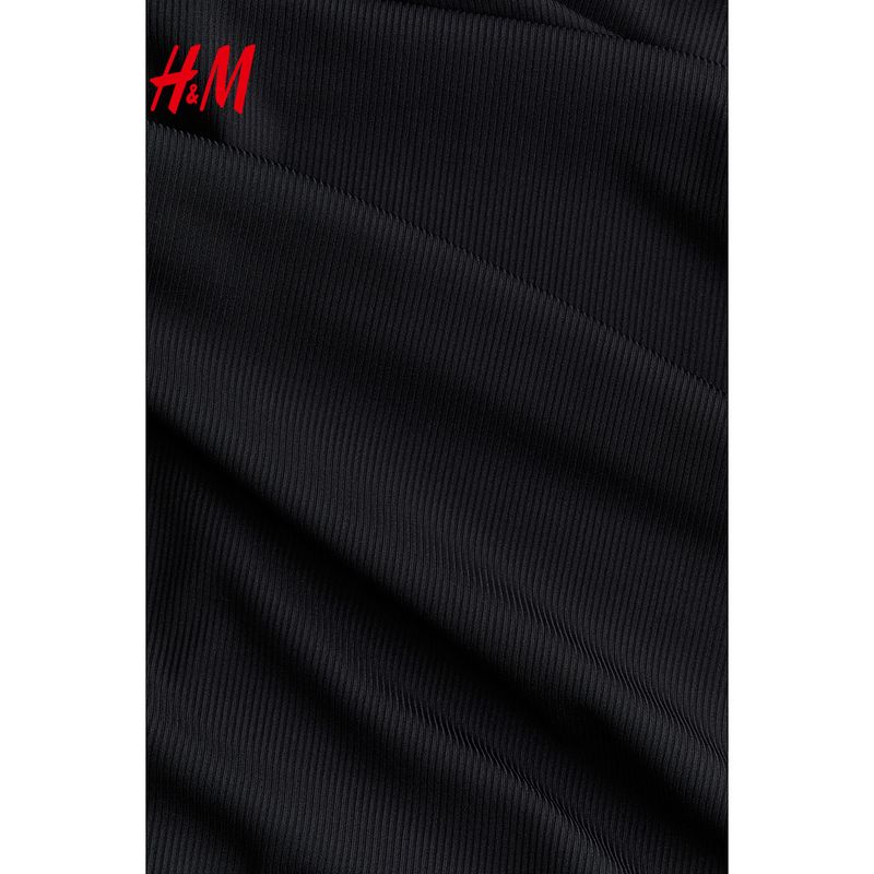 

HM Women s Vest Camisole Dress Summer Casual and Comfortable round Neck Rib Silm Dress 1222314 Black 170/104