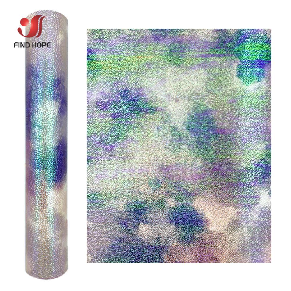 Rosy clouds Tie-dye PU Leather Fabric Waterproof Shiny Faux Leathers for DIY Gift Craft Sewing Hair Bow Earring Making Material