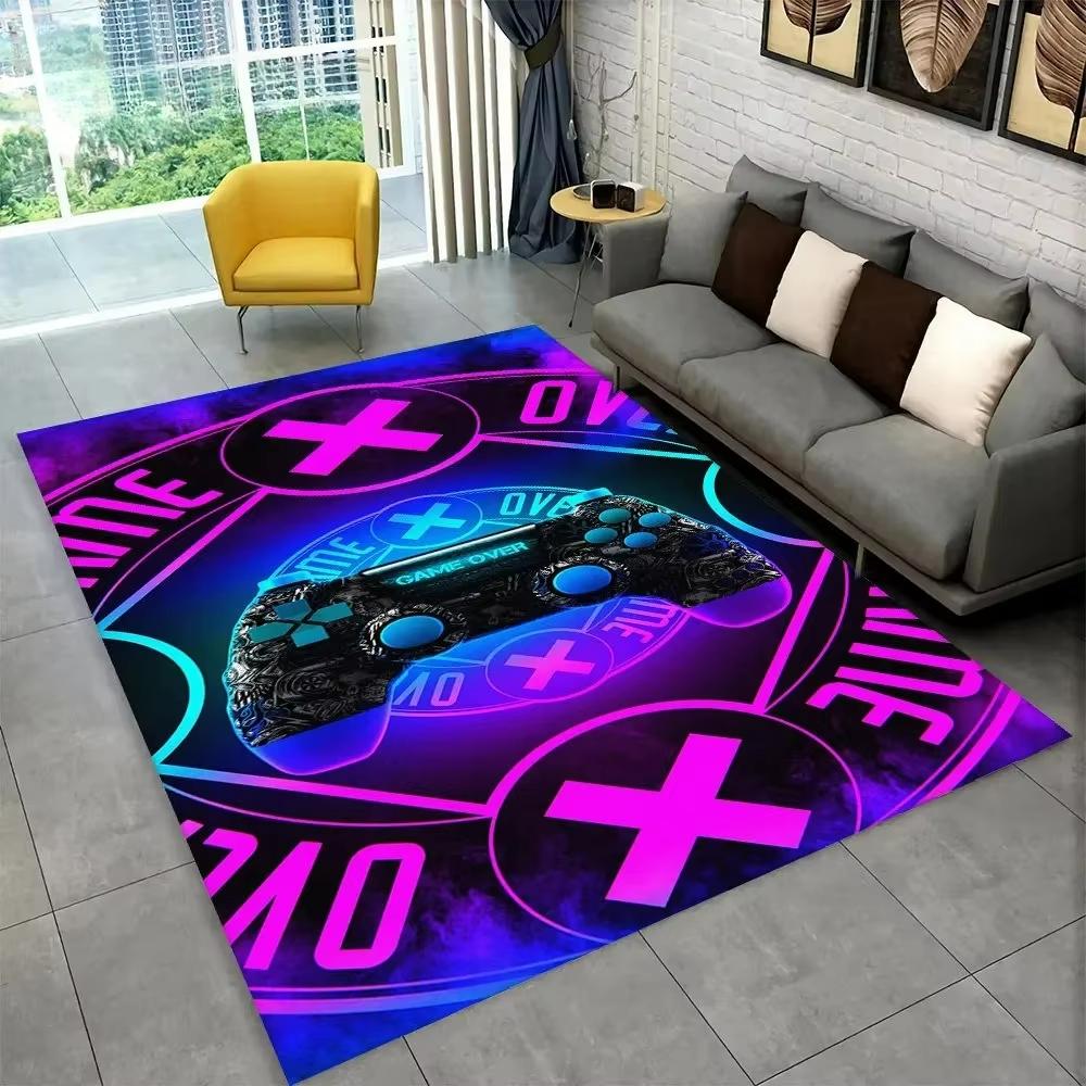 Colorful Game Controller Theme Carpet Living Room Decor Sofa Rug Bedside Soft Area Rug Balcony Coffee Table Floor Mat Doormat