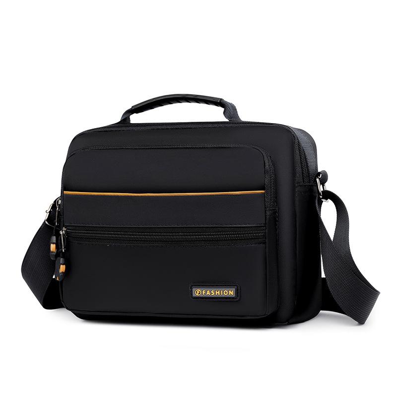 Solid Color Waterproof Shoulder Bag Men's Messenger Bag Large Capacity Crossbody Bag