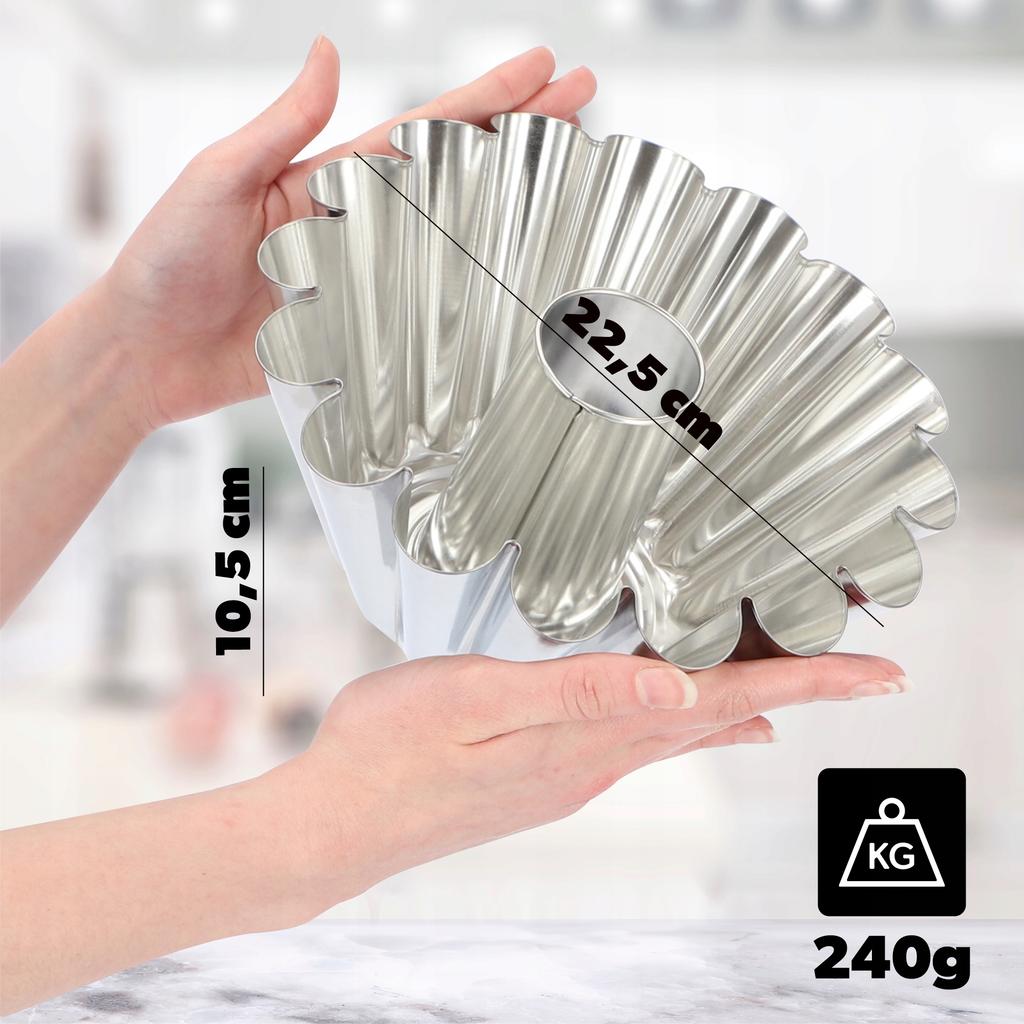 KADAX Bundt Pan with Chimney Sleeve Mold Sheet Metal Baking Tin 22cm