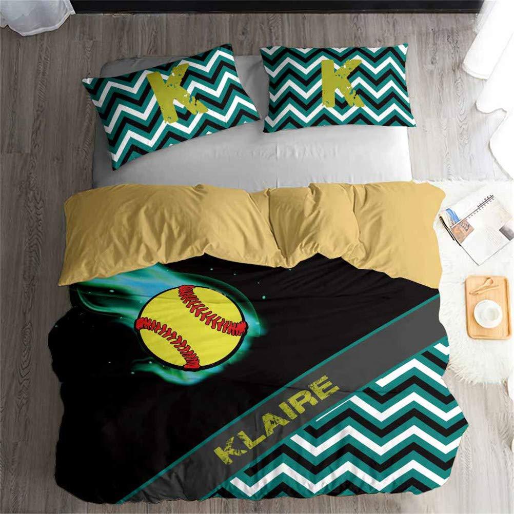 Baseball Three-Piece Quilt Cover Digital Printing Bedding Set Bed Cover