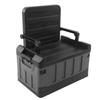 Collapsible Car Storage Box Setting Chair 2 In 1 Foldable Trunk Container Matt Black for Home Travel Fishing Camping