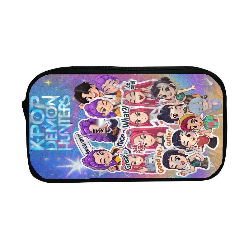 Huntrix Kpop Demon Hunter Girl Group Large Capacity Pencil Case for Students Pencil Case