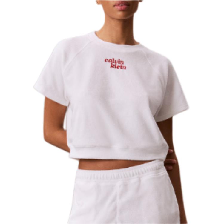 Calvin Klein Letter Short Sleeve Round Neck Pullover T-Shirt Women tops 47G287GYAF XS