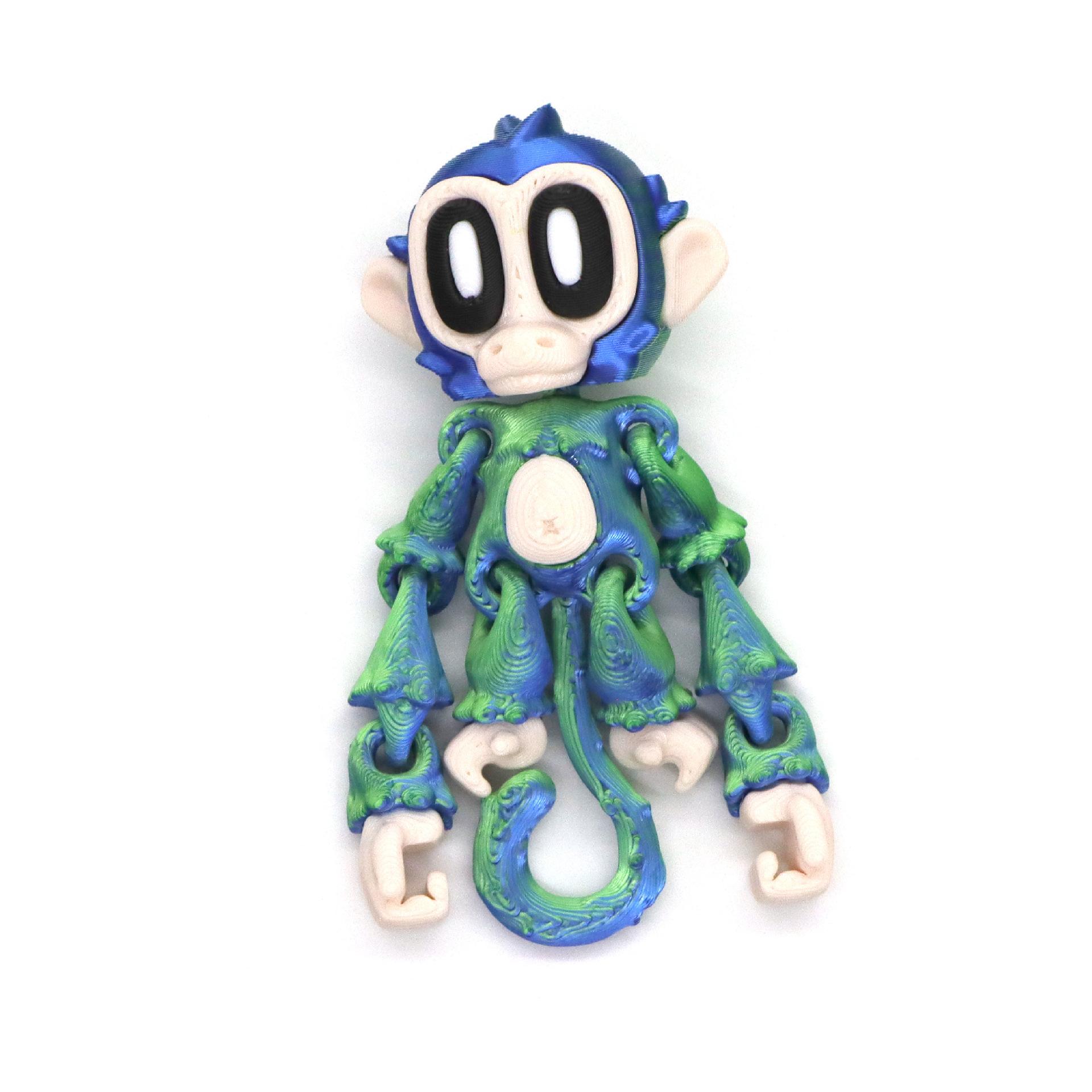 Printed 3D Hinge Monkey Toys Ornament Creative Fridge Magnet Articulated Movable Joint Fridge Magnet Funny Animal Desktop Decor