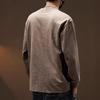 Men's Heavyweight Retro Washed Long-Sleeve T-Shirt - Autumn Edition, Loose Fit, Round Neck, Trendy American Print