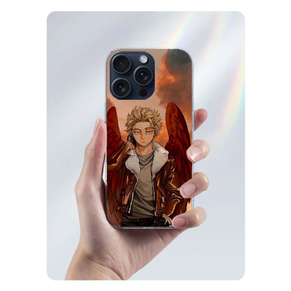 Anime MHA Hawks BNHA Klare Handyhülle Für Iphone 17 Air 16 Pro Max 15 Pro 14 Plus 17E 16E 11 13 12 Mini Hüllen Cases Fundas Cell