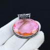 Pink Topaz Pendant, 925 Sterling Silver Pendant, Handmade Jewelry Pendant, Antique Pendant, Topaz Gemstone, Red Color Pendant, Gift For Mom