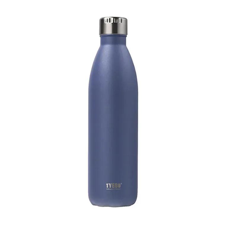 

750/1000ml Tyeso Stainless steel Mugs Cold and Thermal Cups Sport Water Bottle Vacuum Travel Tumbler Coffee Mug Bike Coke bottle 750ml синий