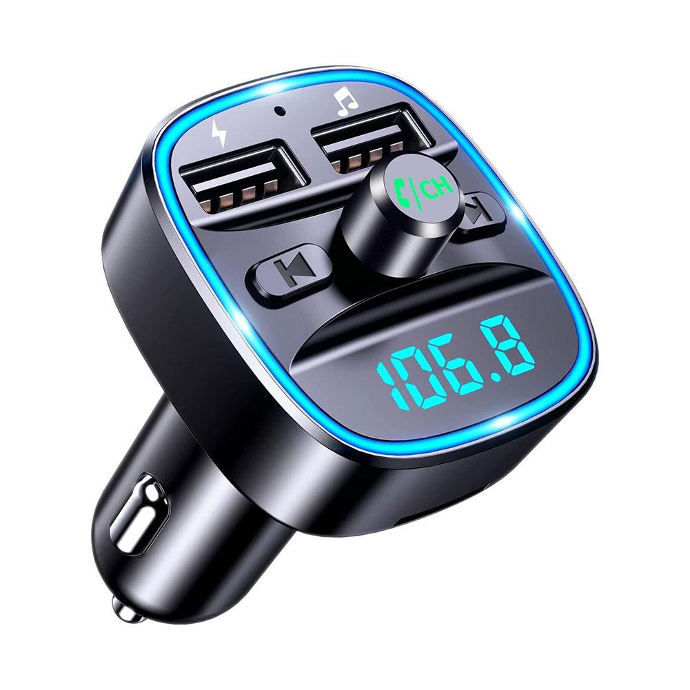 2025 Bluetooth 5.0 FM Transmitter For Car FM/AUX Bluetooth Car Adapter Car Charger Bass Boost 3 Ports Charger Bluetooth Adapter