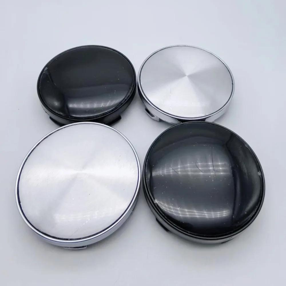 4pcs 60MM Black/Silver Emblem No Logo Car Wheel Center Caps Car Styling Accessories for VW BMW Dacia Rim Hub Hubcaps Cover BadgeKD0