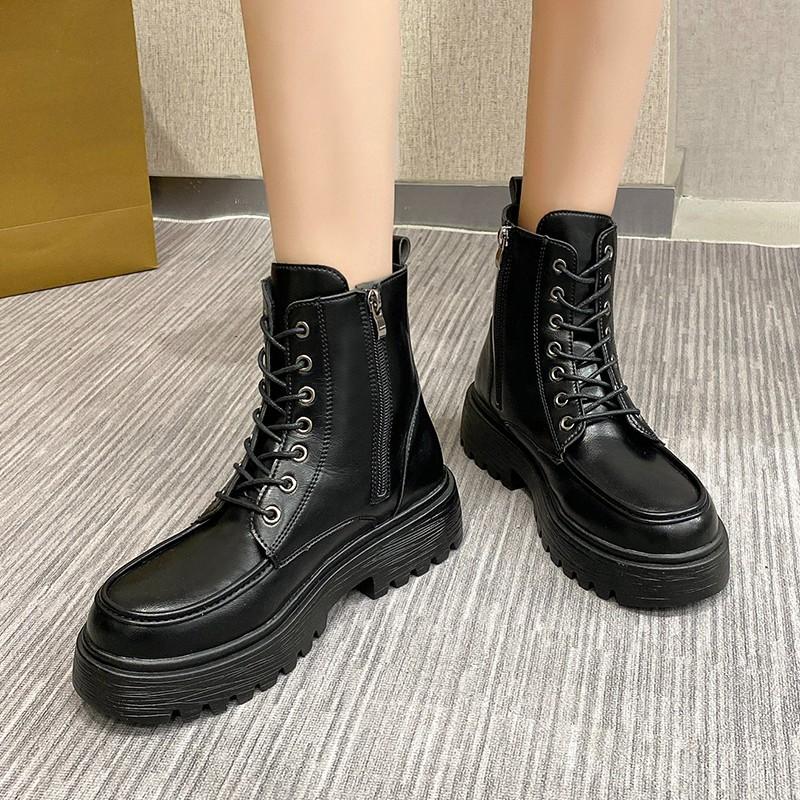 Martin Boots Women's British Style New Spring and Autumn Fashion Versatile Women's Boots Lightweight Thick-soled Thin Short Boots Tide