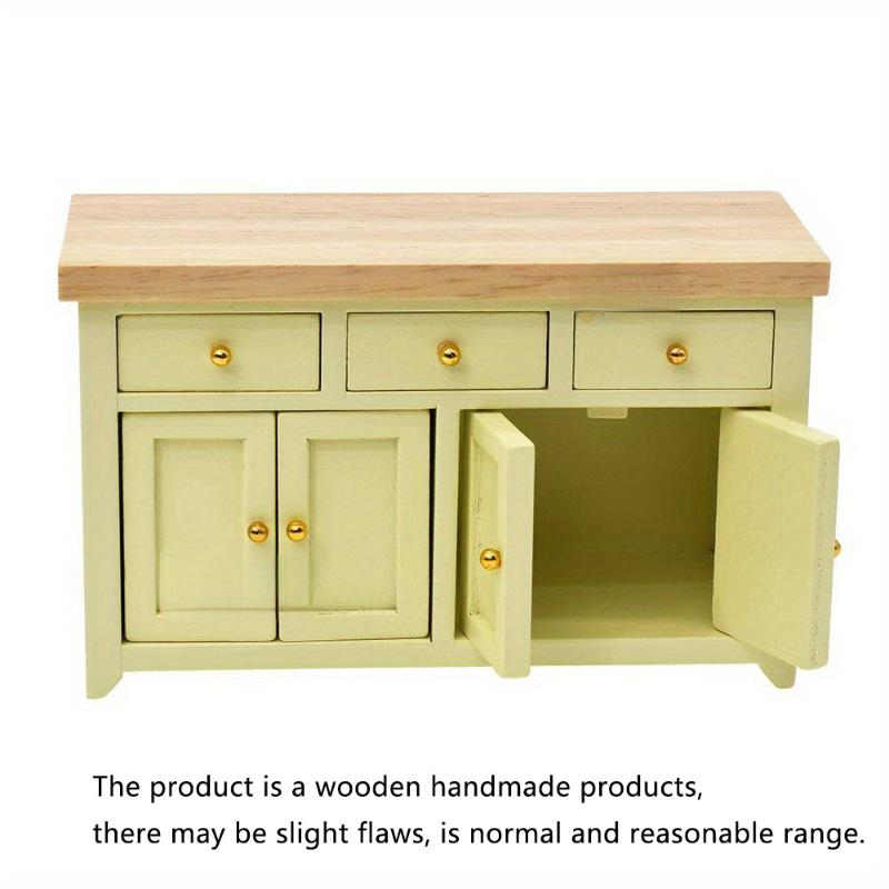 1/12 Scale Dollhouse Cabinet Living Room Miniature Birch Doll House Simulation Storage Cabinet DIY Accessories