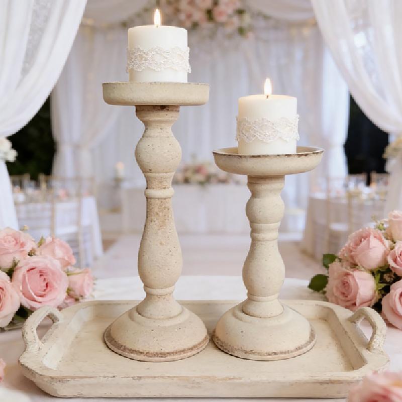 1/2PC Candle Holders Party Table Decor Home Decor Candles Stickers Minimalist Roman Column Photo props Wooden Vintage Rustic