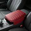 Faux Leather Center Console Pad Car Cover, Armrest Cover for Car, Cushion Universal Middle with Side Storage Pockets Box