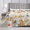 Mofusand Flannel Blankets Autumn Warm Soft Throw Blanket for Children Outdoor Print Bedspread Sofa Bed Cover