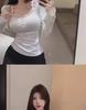 Sexy Lace Slim Fit Two-Piece Style Long-Sleeve T-Shirt: This Year's Trendy Must-Have