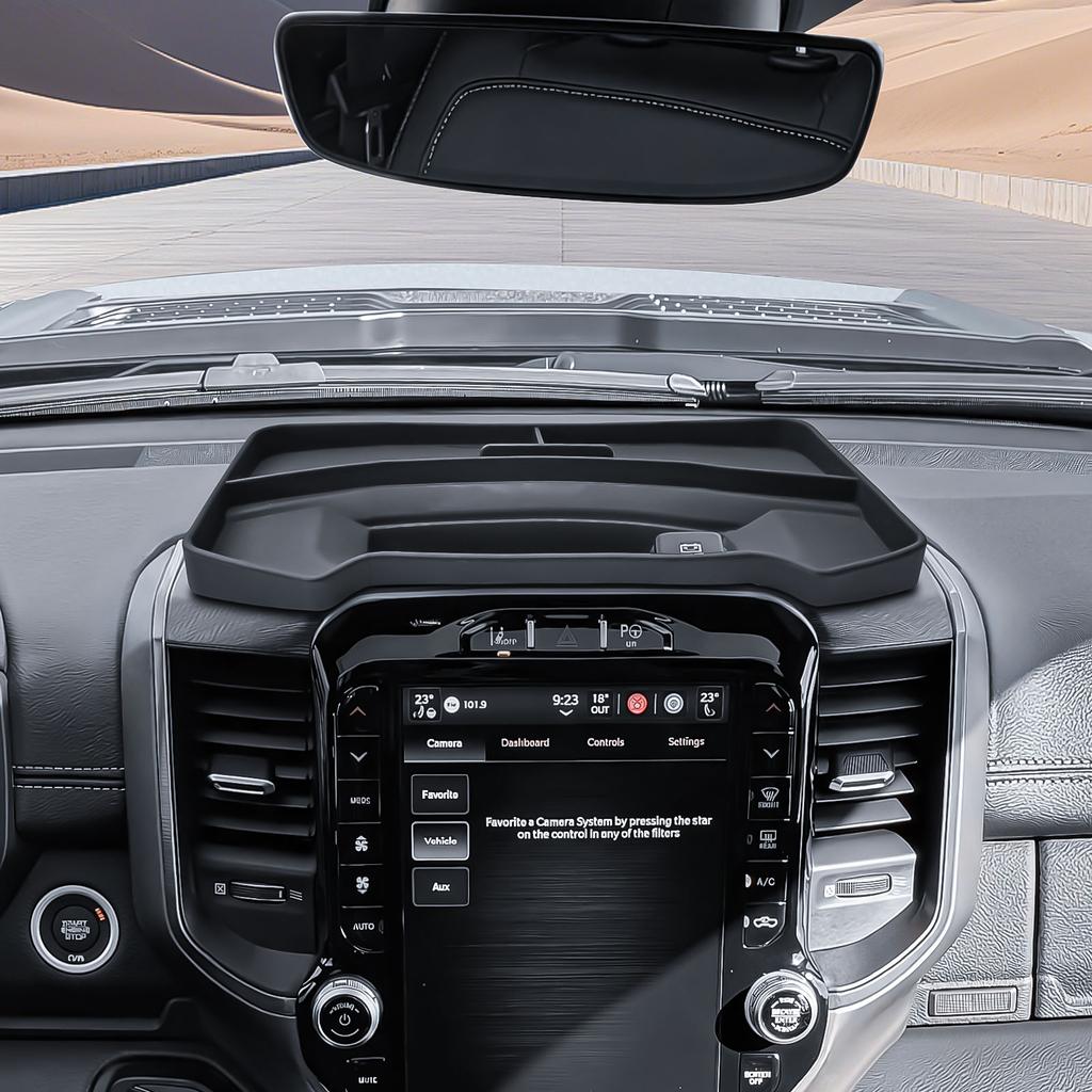 Center Console Dashboard Storage Organizer Tray for 2019-2025 Dodge RAM 1500 Interior Dash Board Behind Screen 12 Inches Car Box