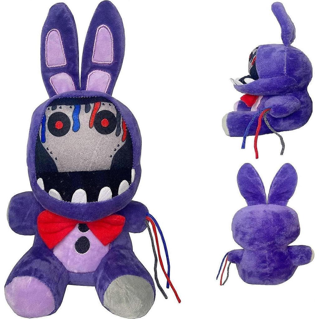 Withered Bonnie Plush 11 Inch Soft Purple Bunny Toy Security Breach Plush Doll for Kids and Adults