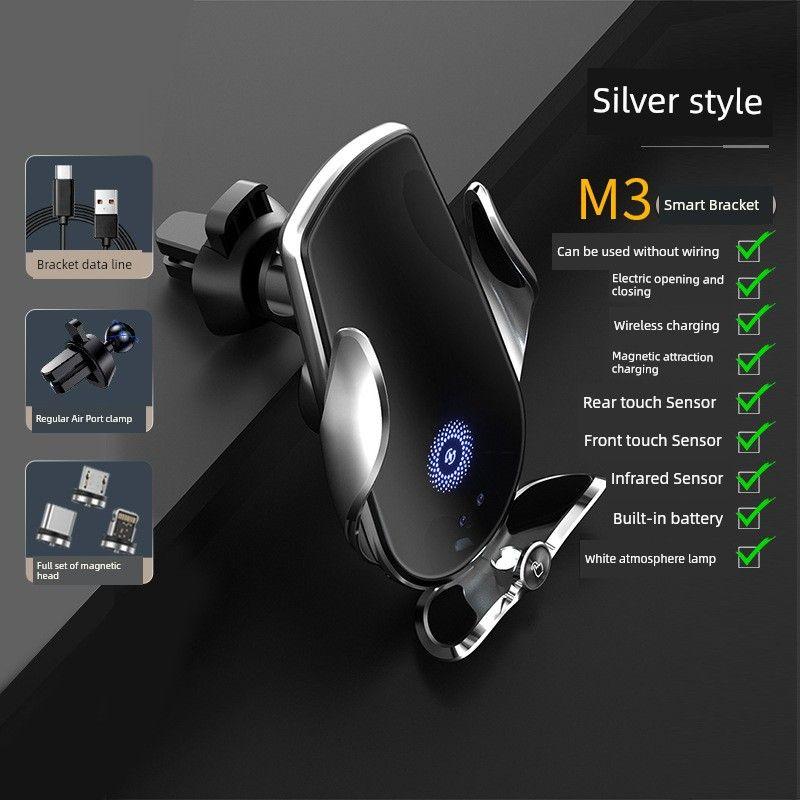 Magic Clip M123 Car Wireless Charger Mobile Phone Holder Automatic Sensor Electric Clamping Navigation Holder Automotive Device Mount