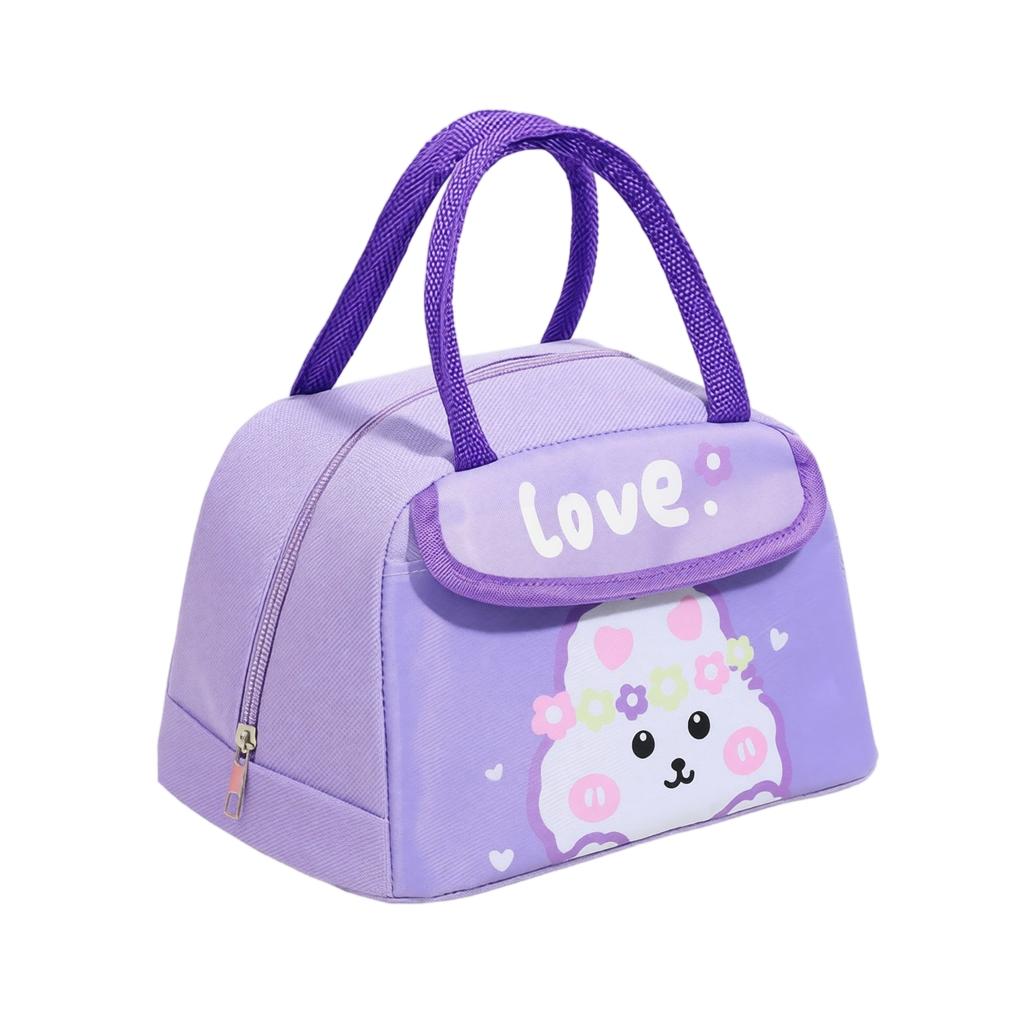 Isolierte Lunchtasche Cartoon T-förmiger Klappdeckel Griff Tragbar Thermische Lunchbox Tasche zur Aufbewahrung und zum Transport von Lebensmitteln
