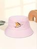 Cute Cartoon Korean-Style Bucket Hat for Spring Summer Casual Outdoor Hiking Women Men Fashionable Breathable Sunshade Cap