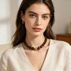 Bunter Perlen-Choker Harzperlen-Halskette Boho Klobige Halskette für Damen Sommer Strandurlaub Schmuck