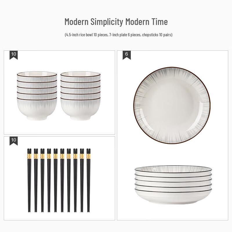 Nordic Minimalist 26-Piece Ceramic Dinnerware Set