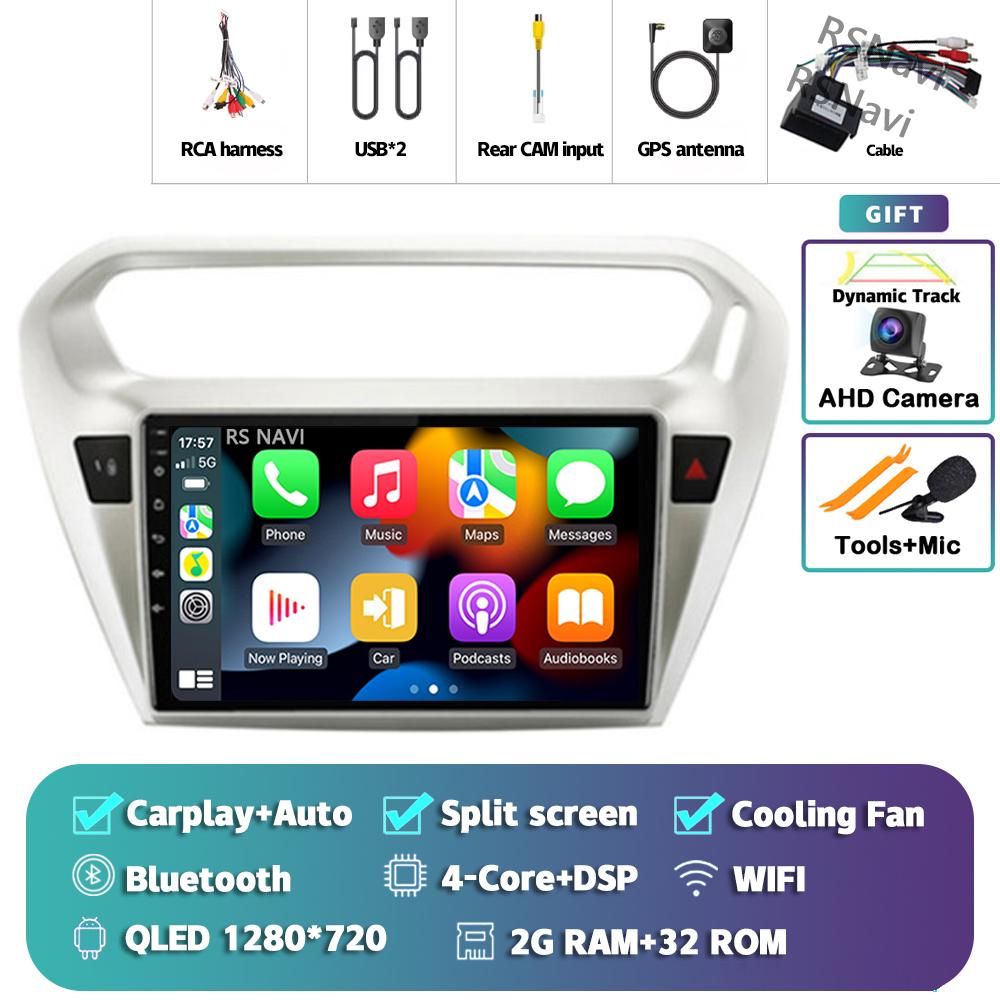 Android 14 Carplay Car Radio For Peugeot 301 2013 - 2016 Multimedia Video Player Navigation GPS Stereo AI Voice 360 Camera 2Din