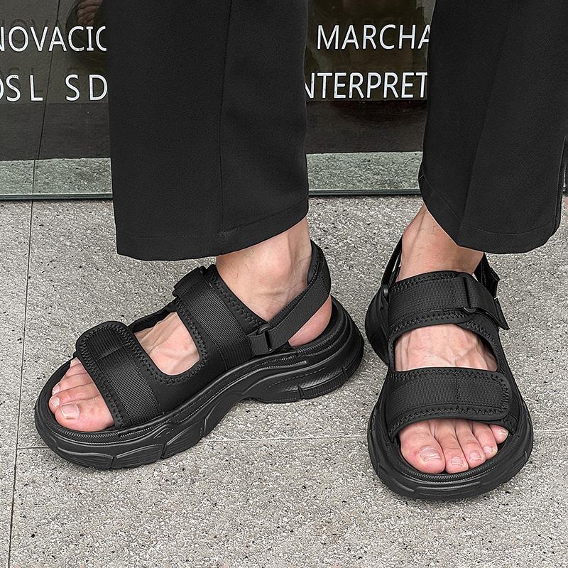 

Casual sandals 2025 summer new breathable beach outdoor light cool slippers 471220 black-J 44 чёрный