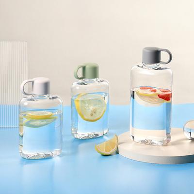Kelímek na vodu 360/500ml Plochá láhev na vodu Bez BPA Přenosná kapesní nádoba na vodu Průhledné nápojové sklo