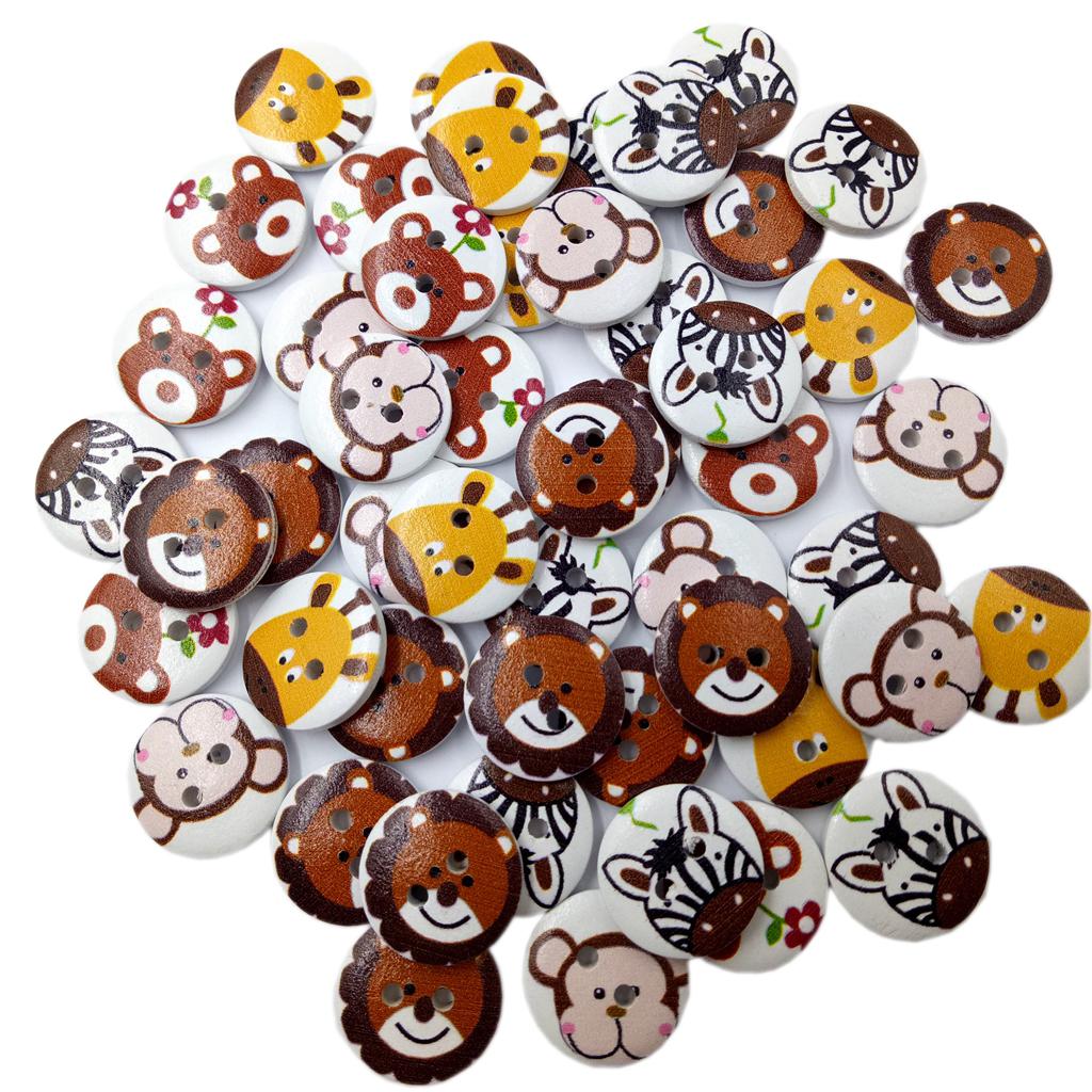 

50x Cartoon Animal Buttons Sewing Buttons Handicrafts to Sew on