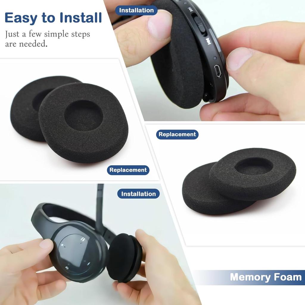 H800 Replacement Ear Pads, for Logitech, for H800, Soft Comfortable Headset Ear Cushions, Easy To Install, Lightweight Replacement Headphone Pads