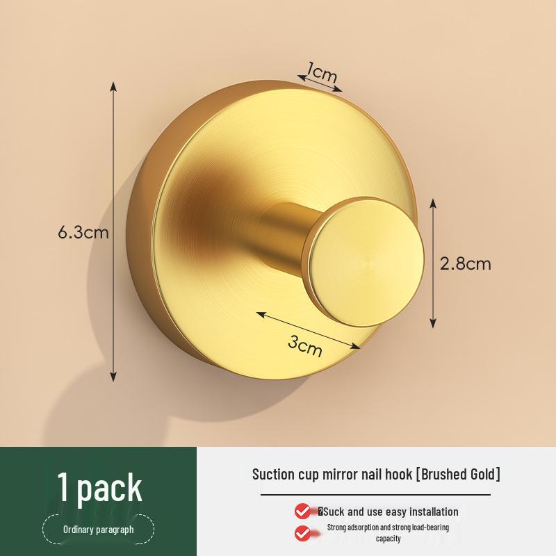 Stainless Steel No-Drill Suction Cup Hook for Kitchen & Bathroom Towels and Clothes