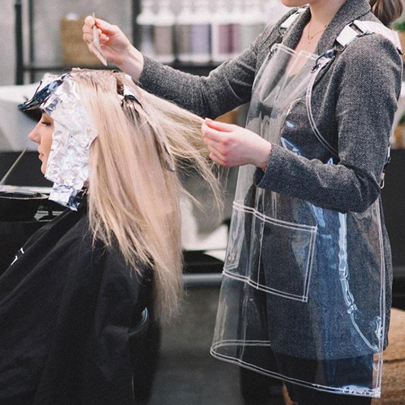 Women TPU Transparent Apron For Barber Chef Kitchen Baking Painting Oil-proof Clear Aprons With Pocket Waterproof