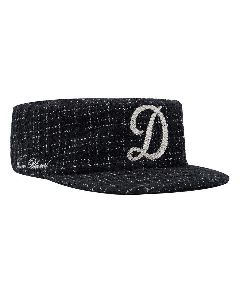 Depeu Pillbox Cap Tweed Black