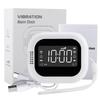 Tragbarer Vibrationswecker mit 1800mAh Akku, Doppelalarm, 3-fache Vibration, Kindersicherung, Sommerzeit, für Tiefschläfer, Schwerhörige