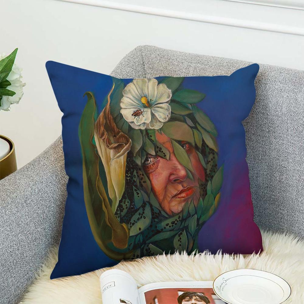 Natasha Lelenco Abstract Art Pillow Case For Car Sofa Decorative Home Double-sided Print Plush Square Throw Pillow Cushion Cover