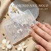 Silicone Nail Art Carving Template Flower Pattern Carving Template 3D Phalaenopsis Flower Mold Reusable Butterfly Orchid Design
