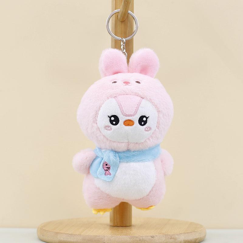 

Keychain Penguin Adorable Plush Toy Bunny Bear Soft Short Plush Charm Pink Rabbit